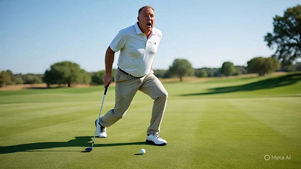 Golfer Wobbling on the Green