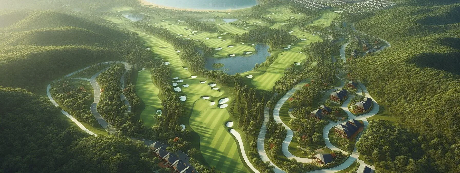 Overhead View of a Beautiful Golf Course
