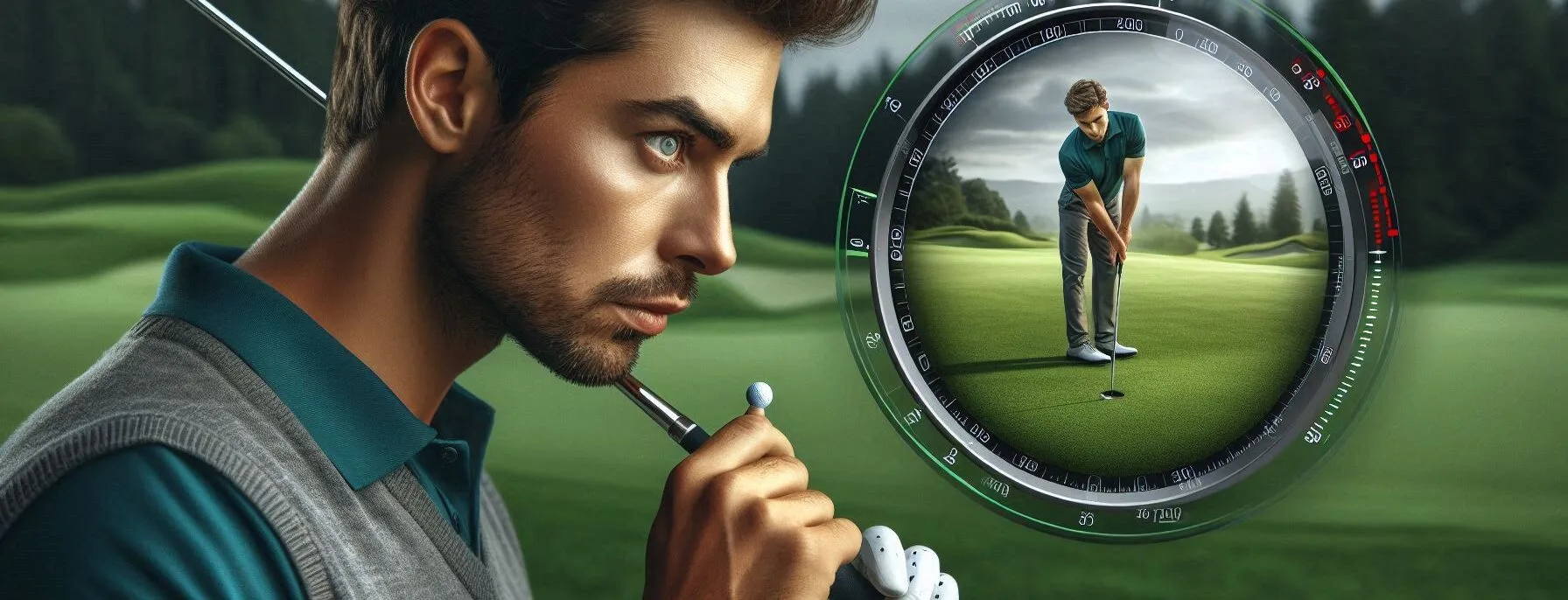 Golfer Visualizing His Next Shot Going in the Hole