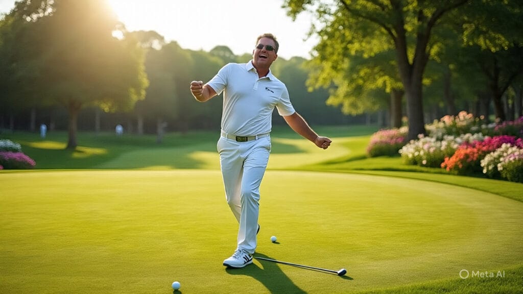 Golfer Dancing on the Green