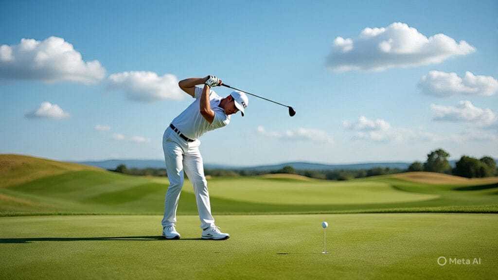 Golfer Hitting a 400 Yard Drive
