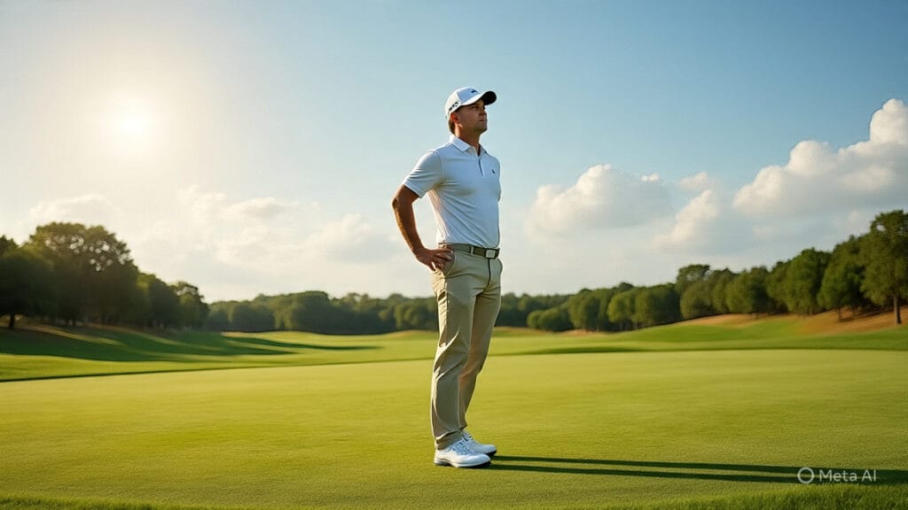Golfer Showing Perfect Posture