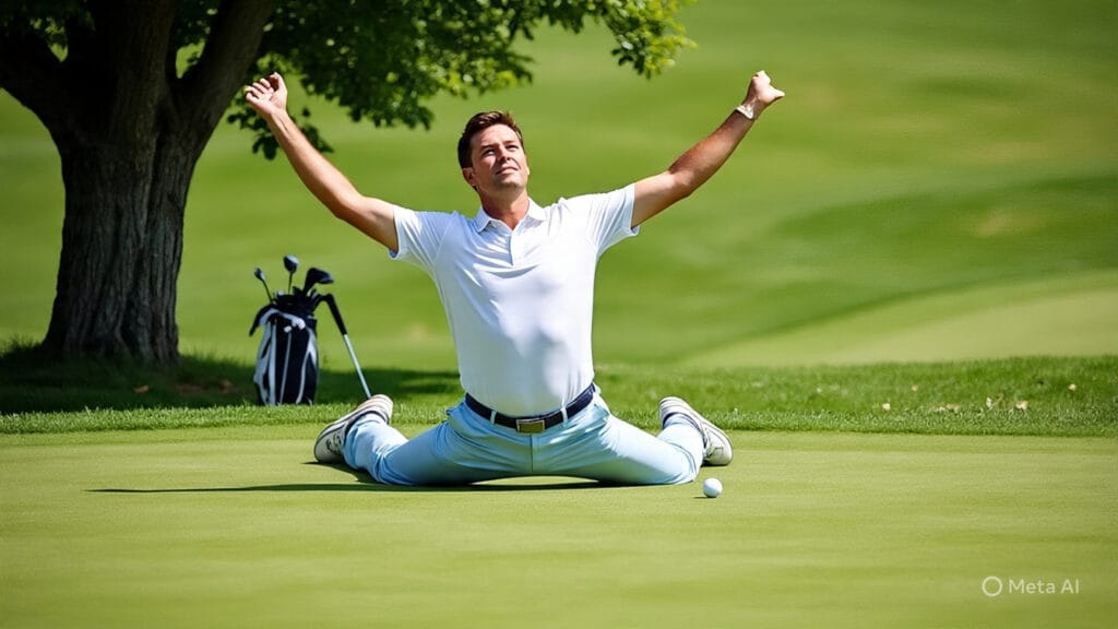 Golfer Doing His Stretching Exercises