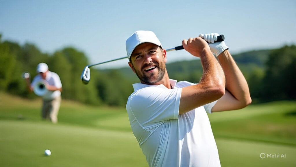 Golfer Practicing While Someone Shouts in his Ear