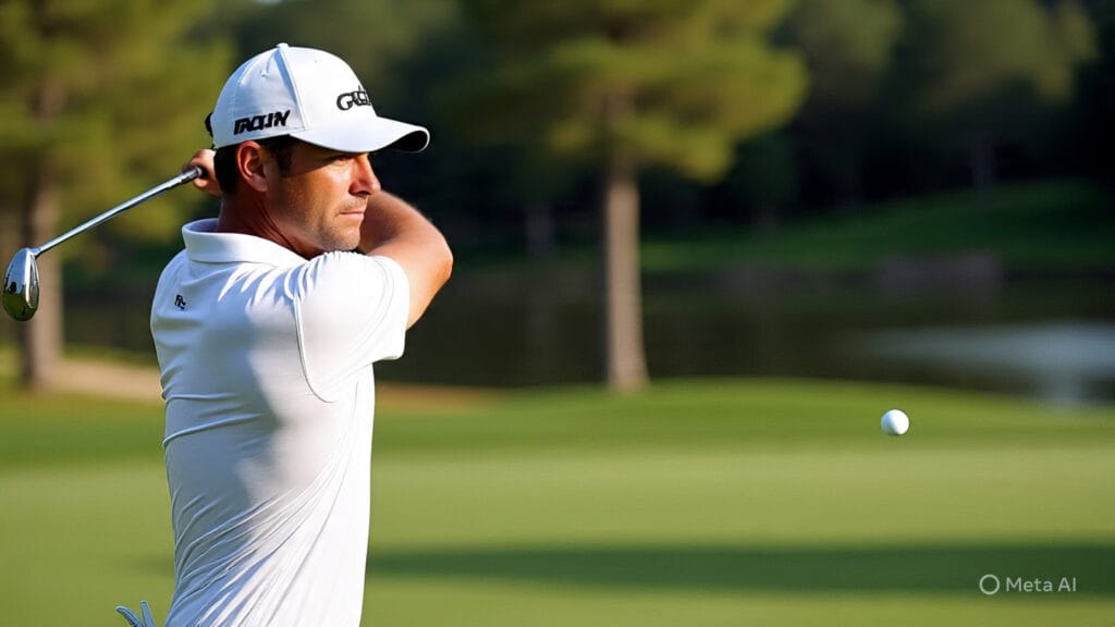 Golfer Showing The Art of Hitting a Draw