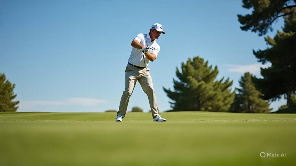 Golfer Showing the Mechanics of Hitting a Fade