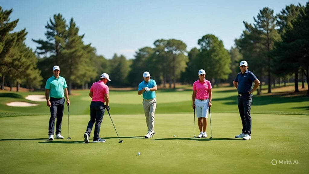 Golfers Warming up for a Big Tournament