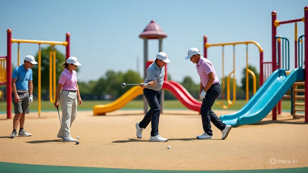 Golfers on a Playground