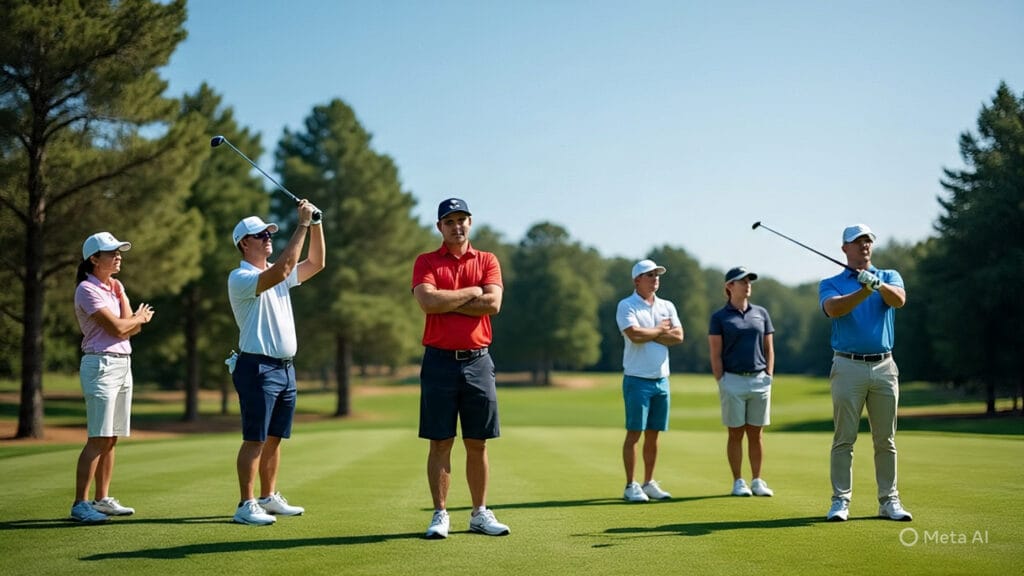 Golfers Practicing Visualization Techniques