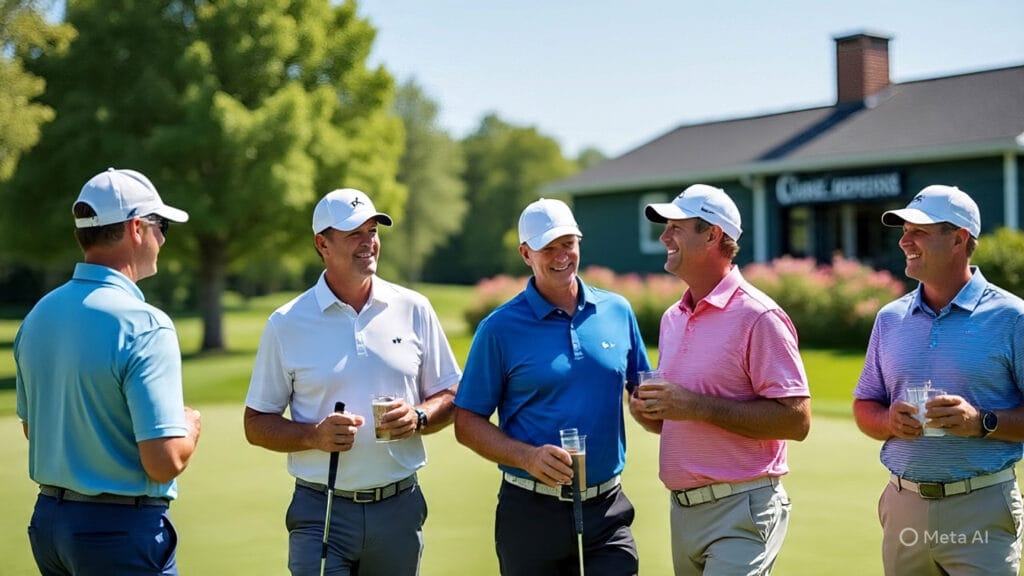 Golfers Socializing With Fellow Golfers
