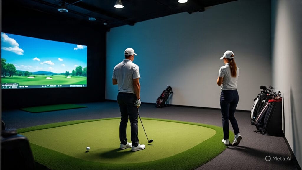 Golfers Using Golf Simulators