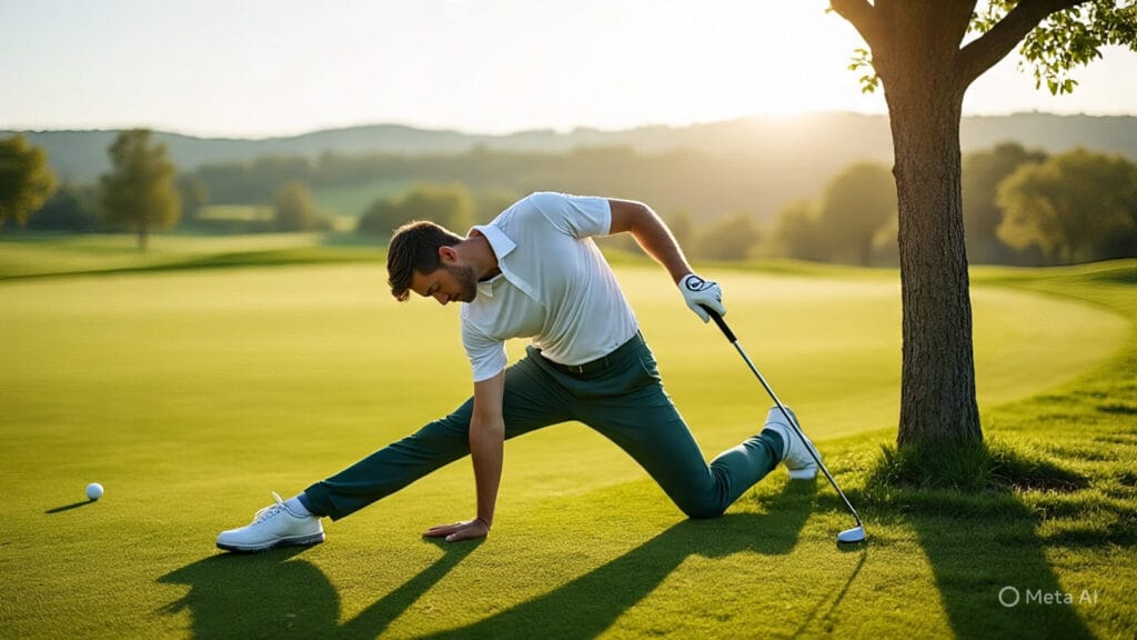 Golfer Doing his Stretching Exercises