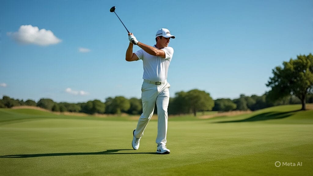 Golfer Hitting Shot Only Using One Arm