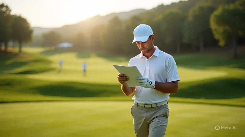 Golfer Reading a Golf Course