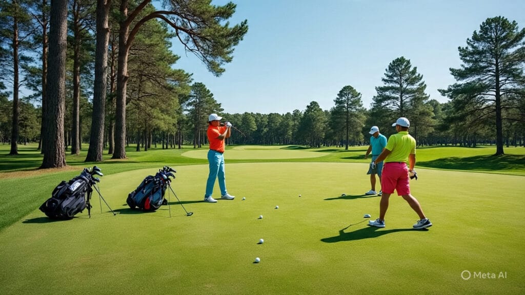Golfers Practicing Their Golf Shots