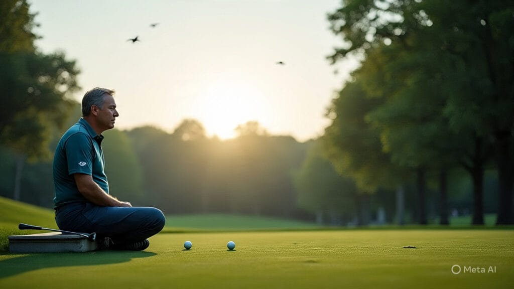 Golfer Practicing Mindfulness Techniques