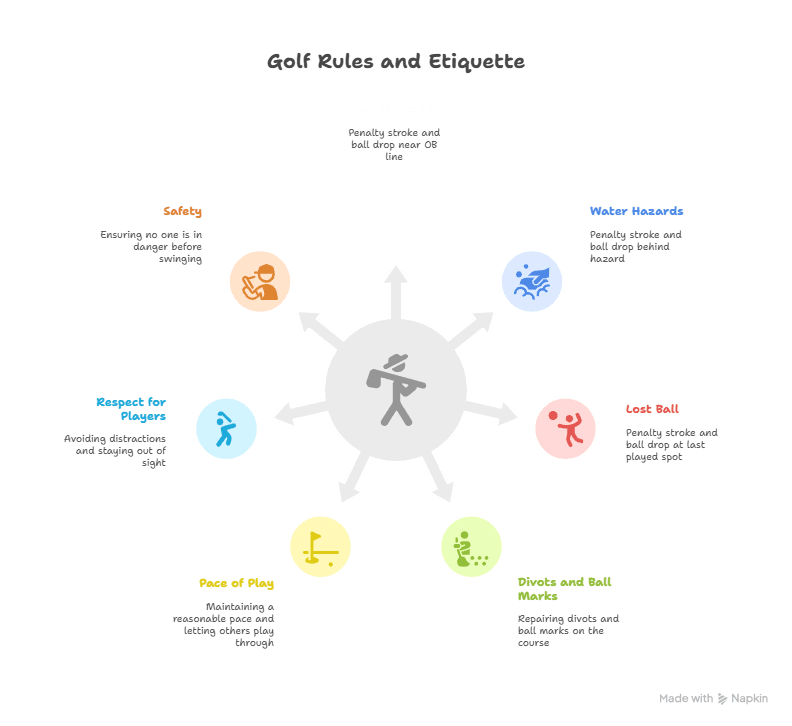 Diagram of Golf Rules and Etiquette