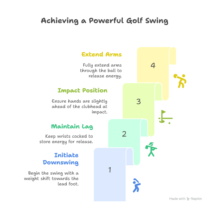 Graphic Drawing of How to Gain a Powerful Golf Swing
