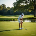 Golfer Hitting His Ball Into a Pond