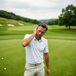 Golfer Thinking and Scratching His Head